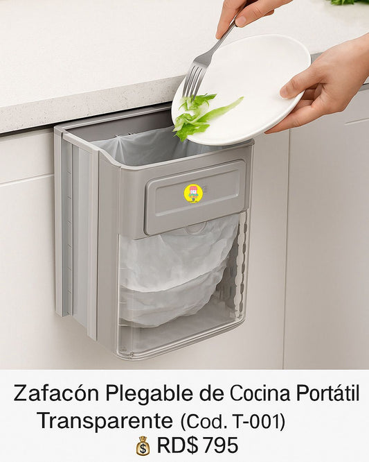 Zafacón Plegable de Cocina Portátil Transparente (Cod.T-001)