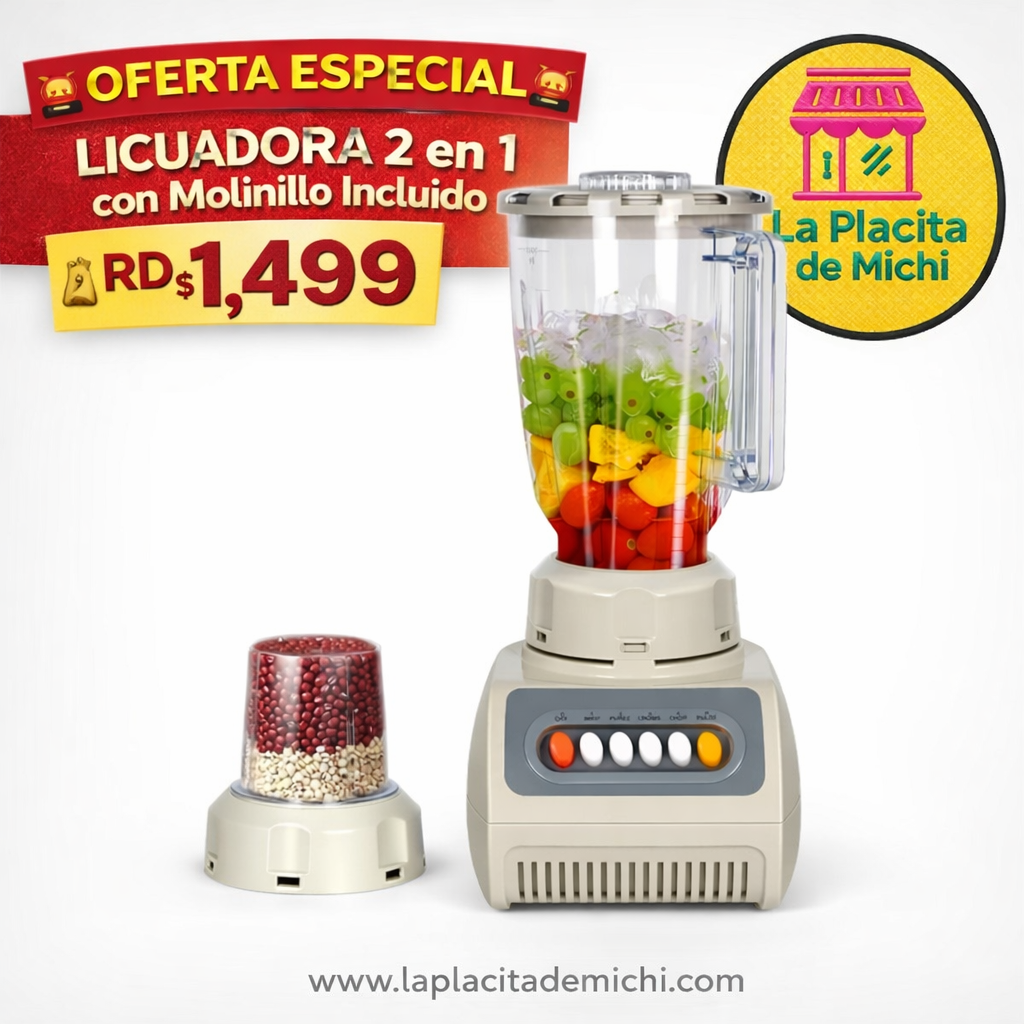 🚨 OFERTA ESPECIAL – Licuadora 2 en 1 con Molinillo Incluido 🚨 (Cod.  (R.2821)
💰 RD$1,499