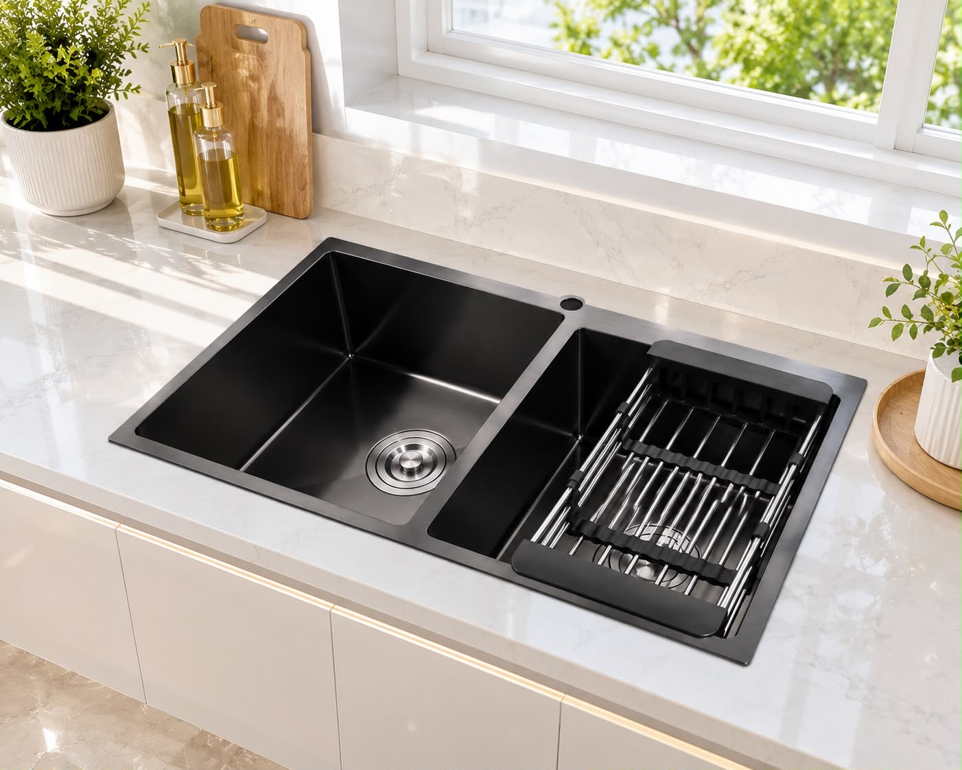 ✨ FREGADERO DOBLE PREMIUM EN ACERO INOXIDABLE NEGRO ✨

📌 Cod. SC603

📏 Medidas: 80 × 46 cm

💰 RD$4,995