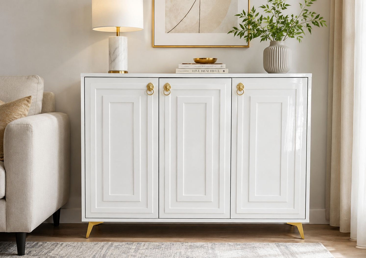 ✨🤍 CREDENZA REPISA APARADOR MODERNO BLANCO Y DORADO – ELEGANCIA Y ORGANIZACIÓN PARA TU HOGAR ✨

📌 Cod. 82602)

💰RD$8,495