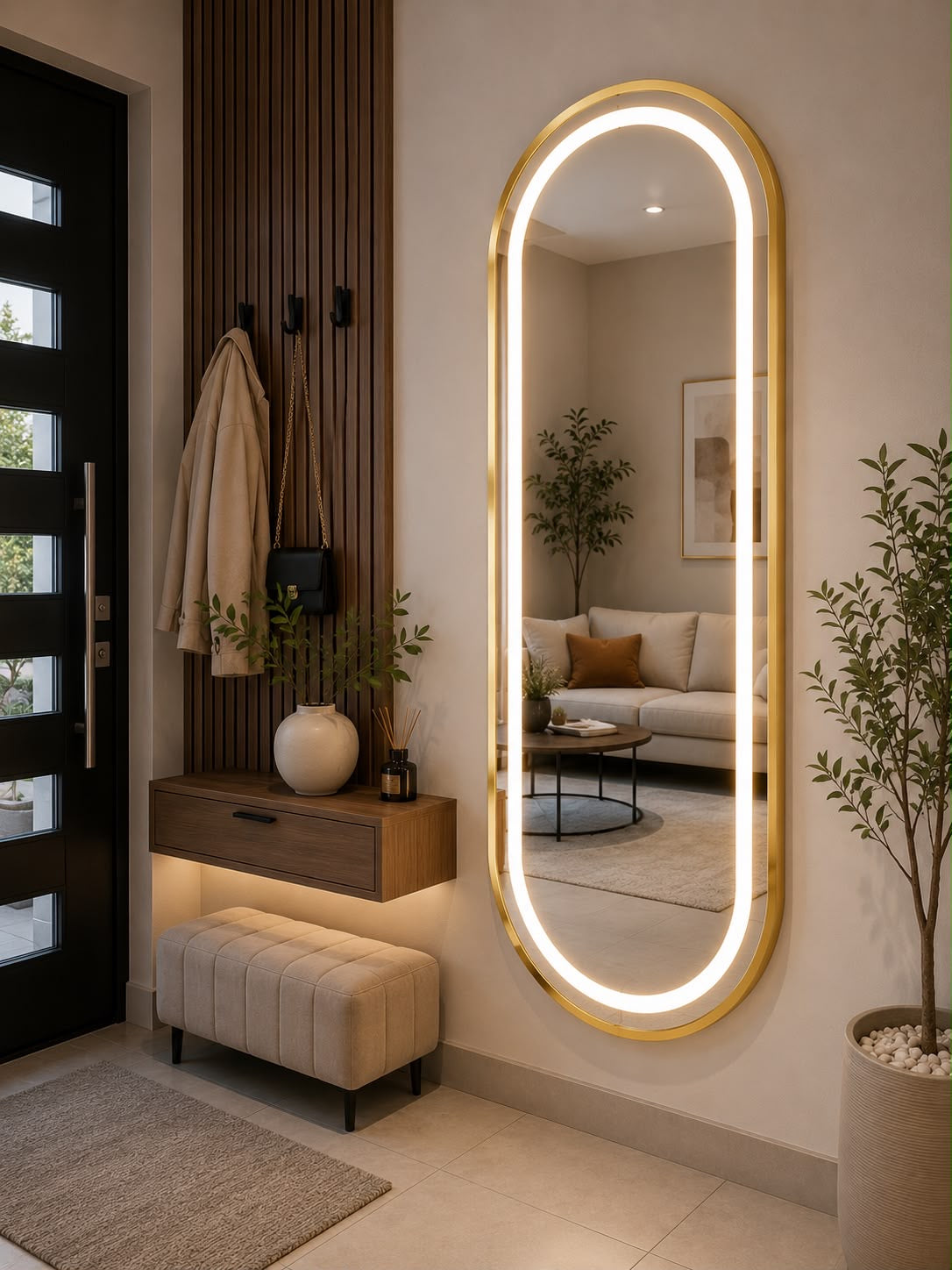 ✨ Espejo 🪞 LED Dorado de Cuerpo Completo – 170 × 60 cm ✨ 
(Cod. PJ17060-1)

💰 RD$5,995
