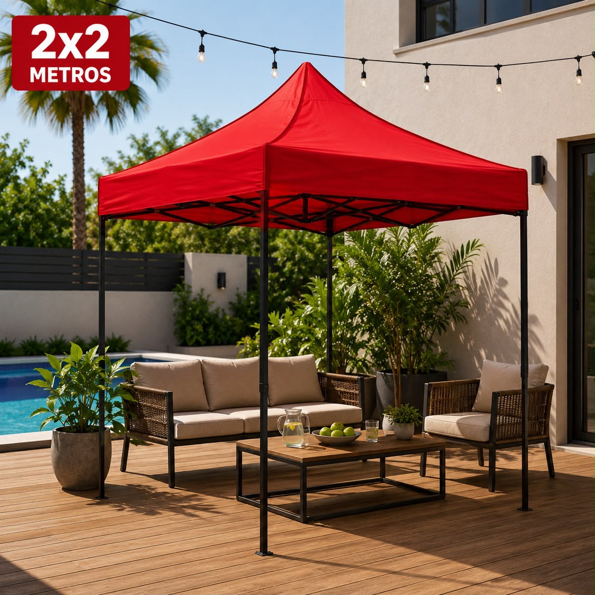 ⛺🔥 CARPA PLEGABLE 2x2 METROS ROJA 🔴 – SOMBRA DONDE LA NECESITES 🔥⛺

💰RD$2,995