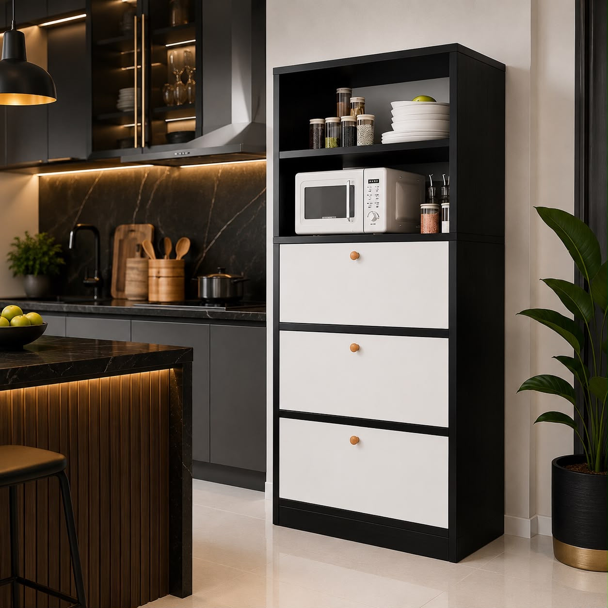 🍽️🖤 ORGANIZADOR DE COCINA MULTIFUNCIONAL NEGRO Y BLANCO – ELEGANCIA Y ALMACENAMIENTO EN UN SOLO MUEBLE 🖤🍽️

🆔 Cod. 283263 Negro con Blanco 

💰 RD$4,495
