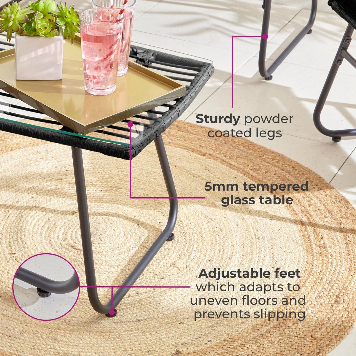 🪑 Sofá Moderno de Interior y Exterior en Ratán Sintético Color Negro ⚫️
💰RD$22,495