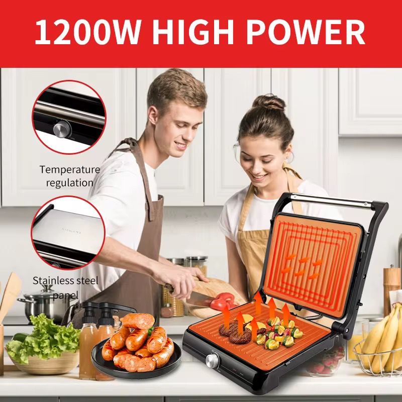 🍞🔥 Máquina de Pan y Tostadora Multiuso 
Parrilla Eléctrica 2 en 1 (Cod.sk-08103) (1000w) -110v