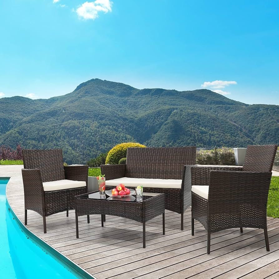 🛋️ Juego de Sala Exterior en Ratán Sintético – Elegancia y Confort para tu Espacio 🛋️ (Cod.-04) (*Color MARRÓN*

💰RD$10,995