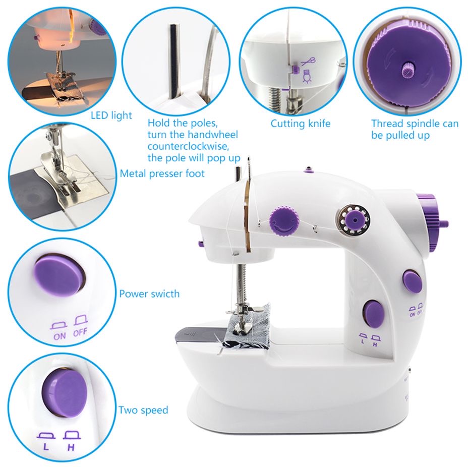 Máquina de coser multifunción Mini SM-202A