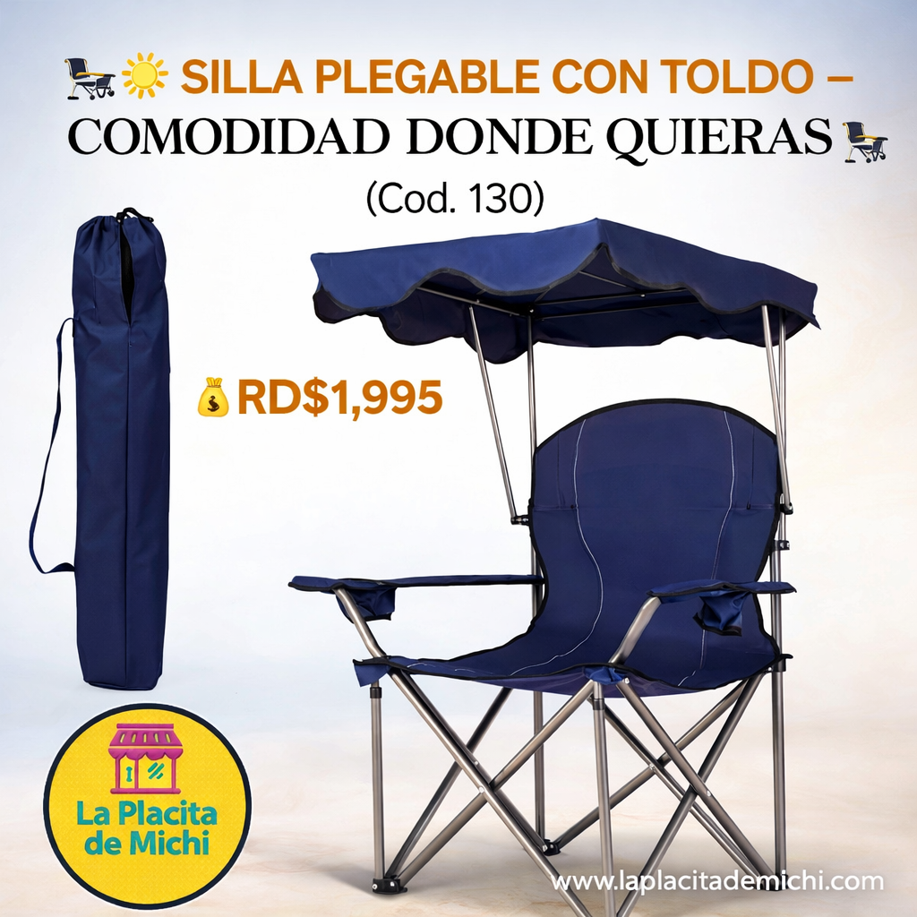 🪑🌞 SILLA PLEGABLE CON TOLDO – COMODIDAD DONDE QUIERAS 🌞🪑 (Cod. 130)

💰RD$1,995 

Disfruta tus días al aire libre con esta silla plegable con techo protector, ideal para playa, camping, patio, picnic o eventos. Diseñada para ofrecer comodidad, sombra