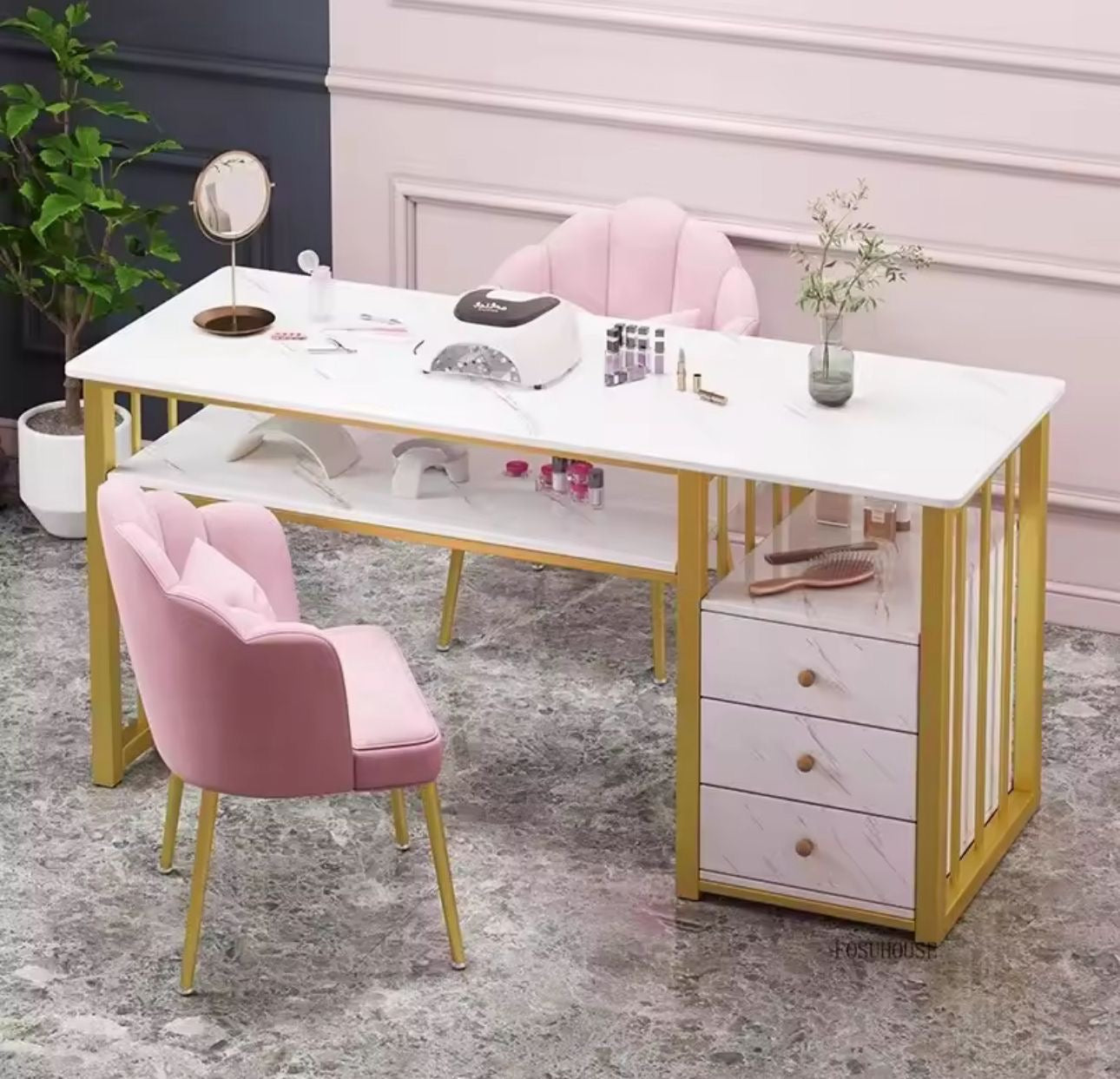 💅✨ Mesa para Manicura con Diseño de Mármol Japonés 🪷💖 (Cod.290001)
