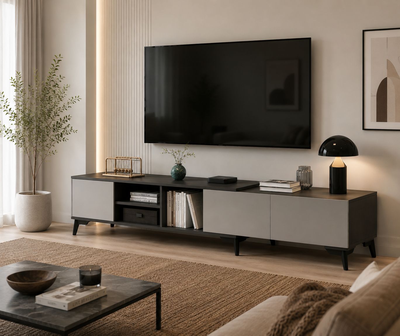 ✨📺 MUEBLE DE TV MODERNO MINIMALISTA – ELEGANCIA Y FUNCIONALIDAD PARA TU SALA ✨📺

🆔 Cod. 250102

💰RD$3,995 

📏 Medidas: 140 x 30 x 40 cm