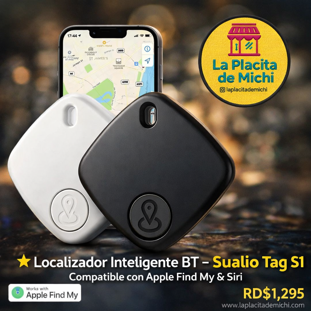 📍 ⭐ Sualio Tag  Localizador Inteligente BT – Sualio  Tag S1 Compatible con Apple Find My & Siri

💰RD$1,295