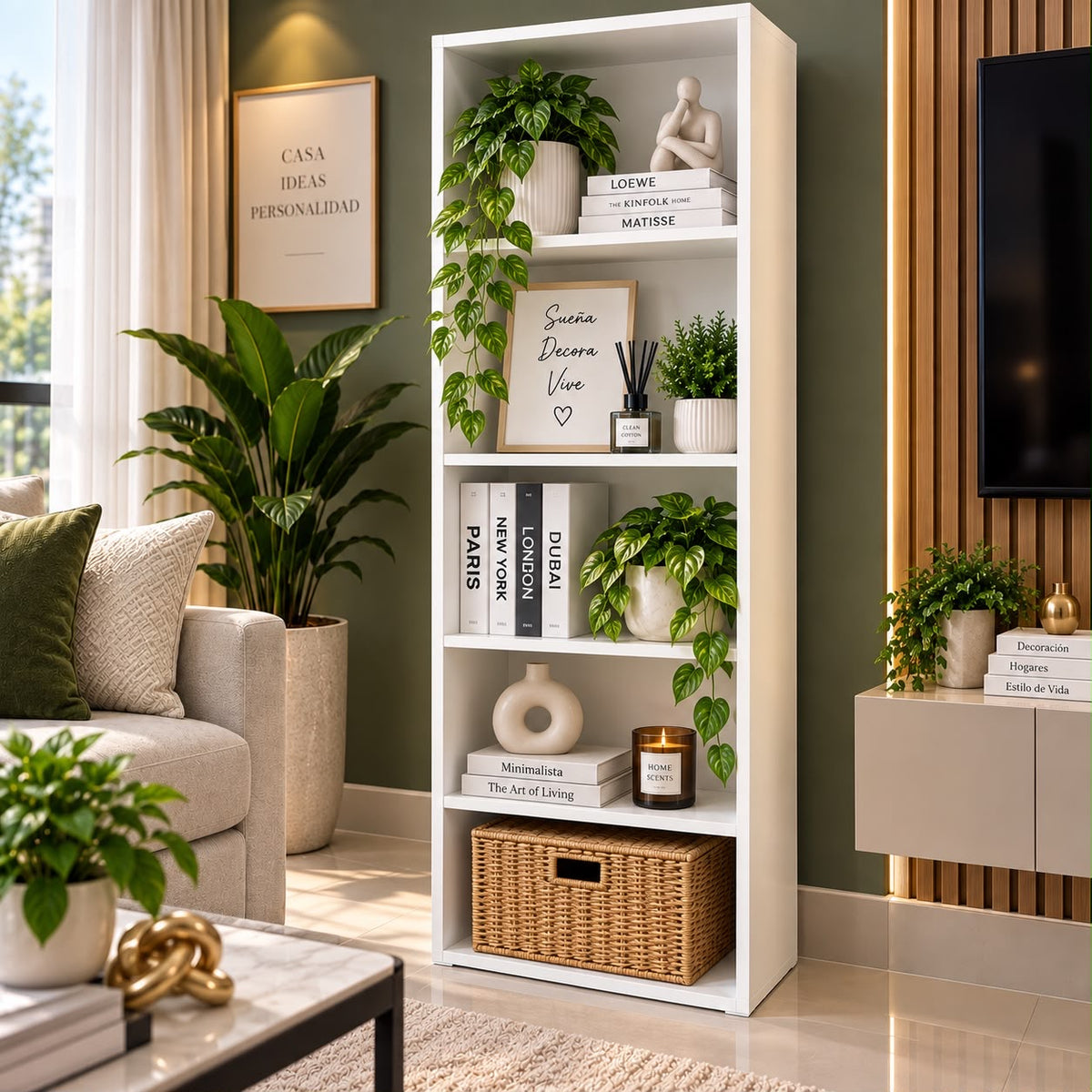 ✨🤍 ESTANTERÍA ORGANIZADORA MULTIUSO – MODERNA Y PRÁCTICA 5 NIVELES 🤍✨🆔 (Cod. 111) 

💰RD$3,495 

📏 Medidas:
38 × 24 × 122 cm