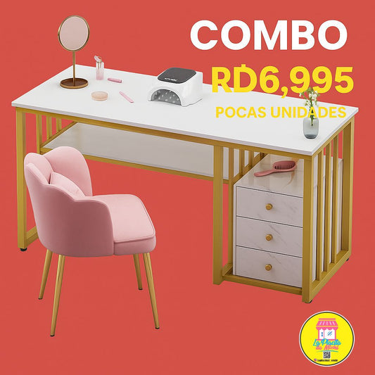 💅✨ Combo Mesa (290001) + Silla de Uñas Profesional (16-2) ✨💺
Ideal para tu salón con estilo y comodidad 👌