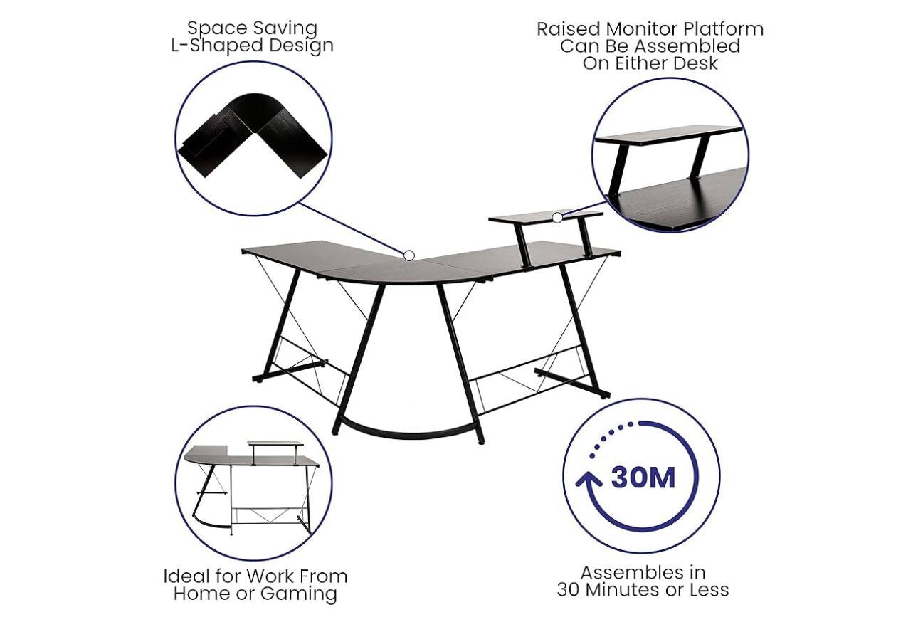 🖥️✨ Escritorio Gamer en Forma de L (Cod. 88333-3) ✨🖥️ Negro/Roja

💰 RD$4,295