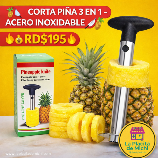 🍍🔪 CORTA PIÑA 3 EN 1 – ACERO INOXIDABLE 🔪🍍 (OFERTA FLASH 📸)

🔥💰RD$195 🔥