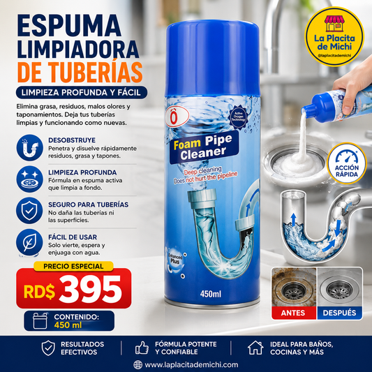 🫧🚿 ESPUMA LIMPIADORA DE TUBERÍAS – LIMPIEZA PROFUNDA Y FÁCIL 🚿🫧

💰 RD$395
📦 Contenido: 450 ml
