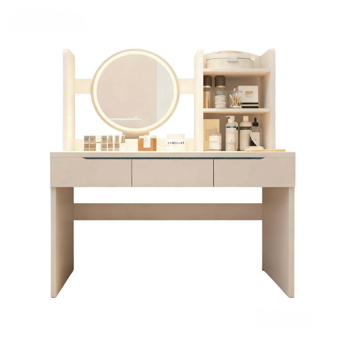 ✨ Tocador Blanco Moderno Minimalista con Espejo Redondo y Estantería ✨(Cod.2509204)

💰RD$4,995