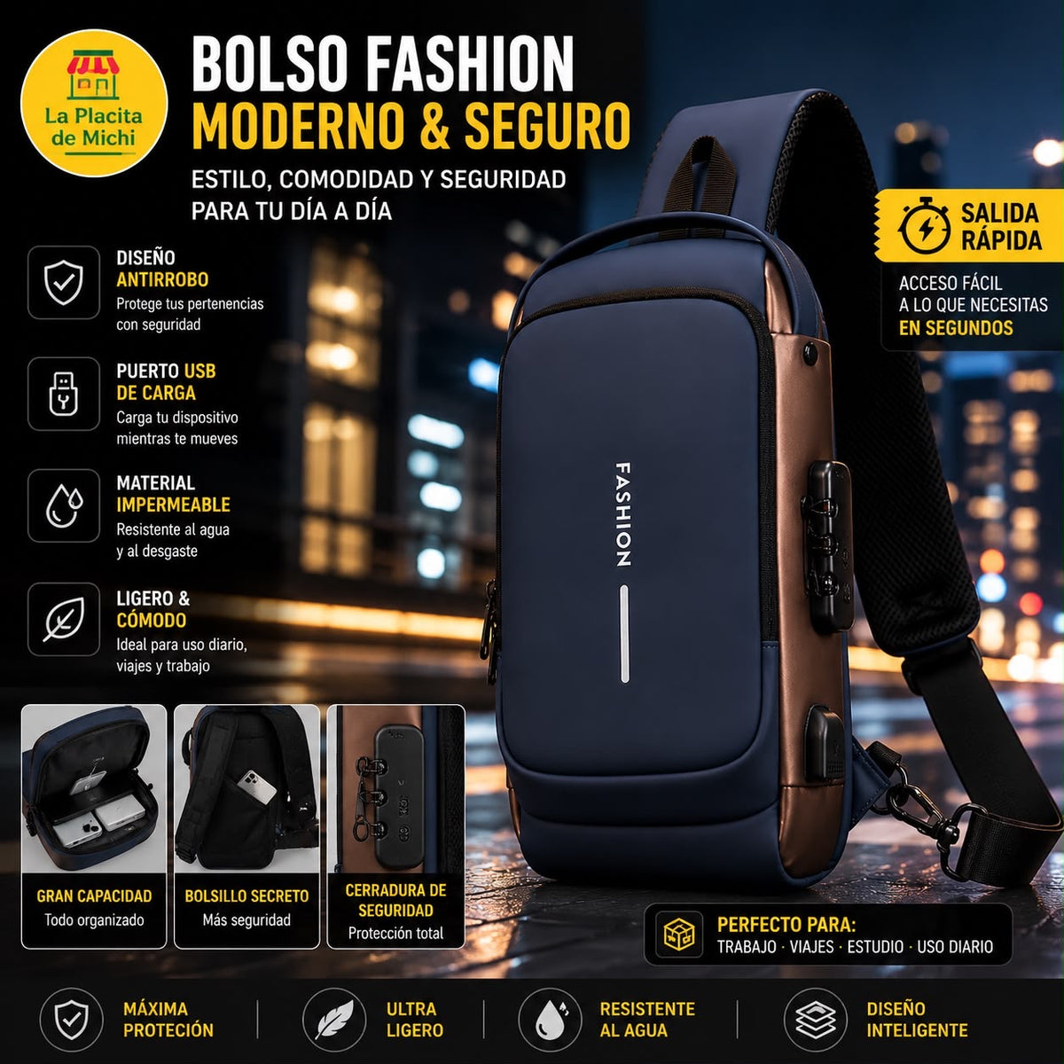 🔥 BOLSO CRUZADO IMPERMEABLE PARA HOMBRE CON CANDADO DE SEGURIDAD 🔥
🆔 Cod. M-35

💰 RD$995