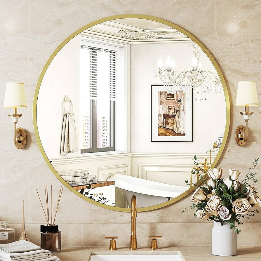 🪞 Espejo Redondo – Marco Dorado Minimalista

💰RD$1,795 (80x80 cm)