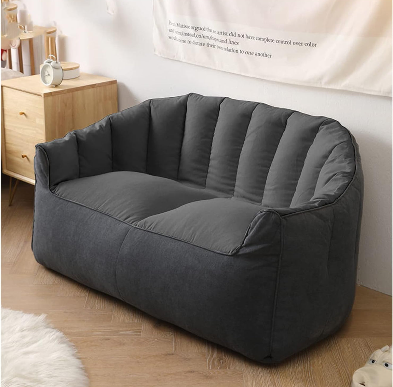 🛋️✨ Sofá Puff 2 Plazas de Algodón y Lino ✨🛋️ (Cod.1-1) (Empacado al Vacío)