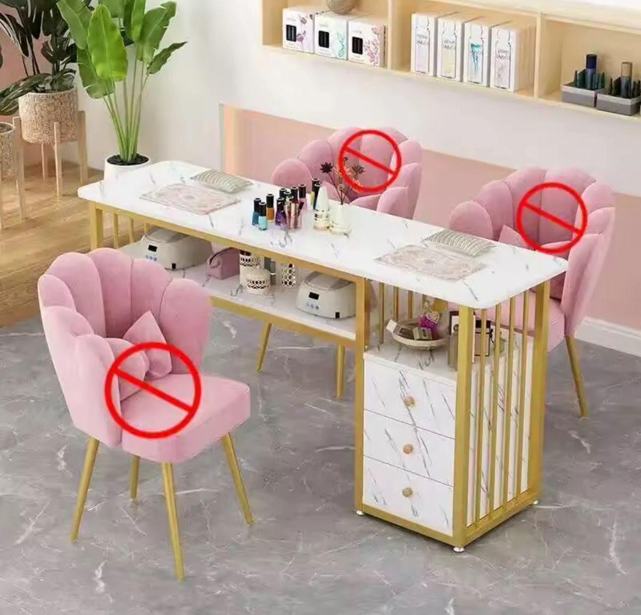 💅✨ Mesa para Manicura con Diseño de Mármol Japonés 🪷💖 (Cod.290001)