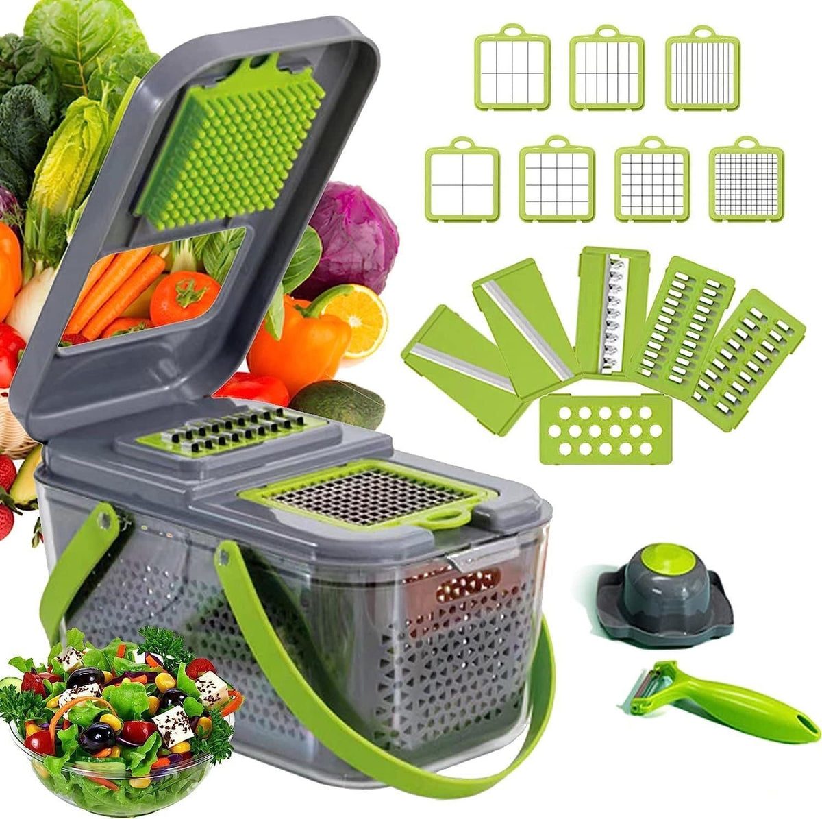 🥕🥒✨ PICADOR DE VEGETALES MULTIFUNCIONAL 22 EN 1 – TODO LO QUE NECESITAS EN UN SOLO EQUIPO ✨🥔🥗

💰 RD$1,195