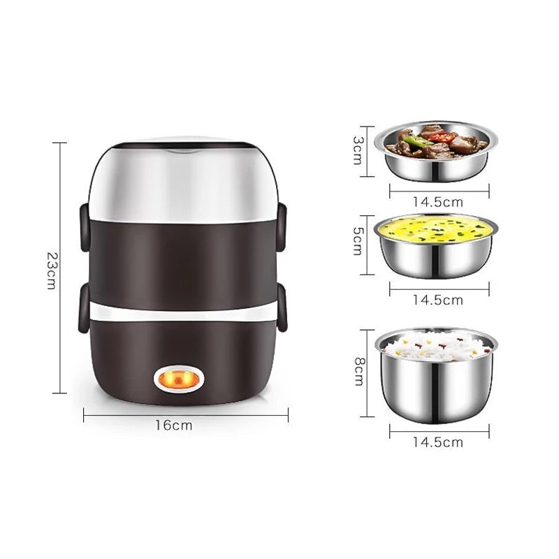 🍲✨ Lonchera Eléctrica Calentadora Multifuncional 3 en 1