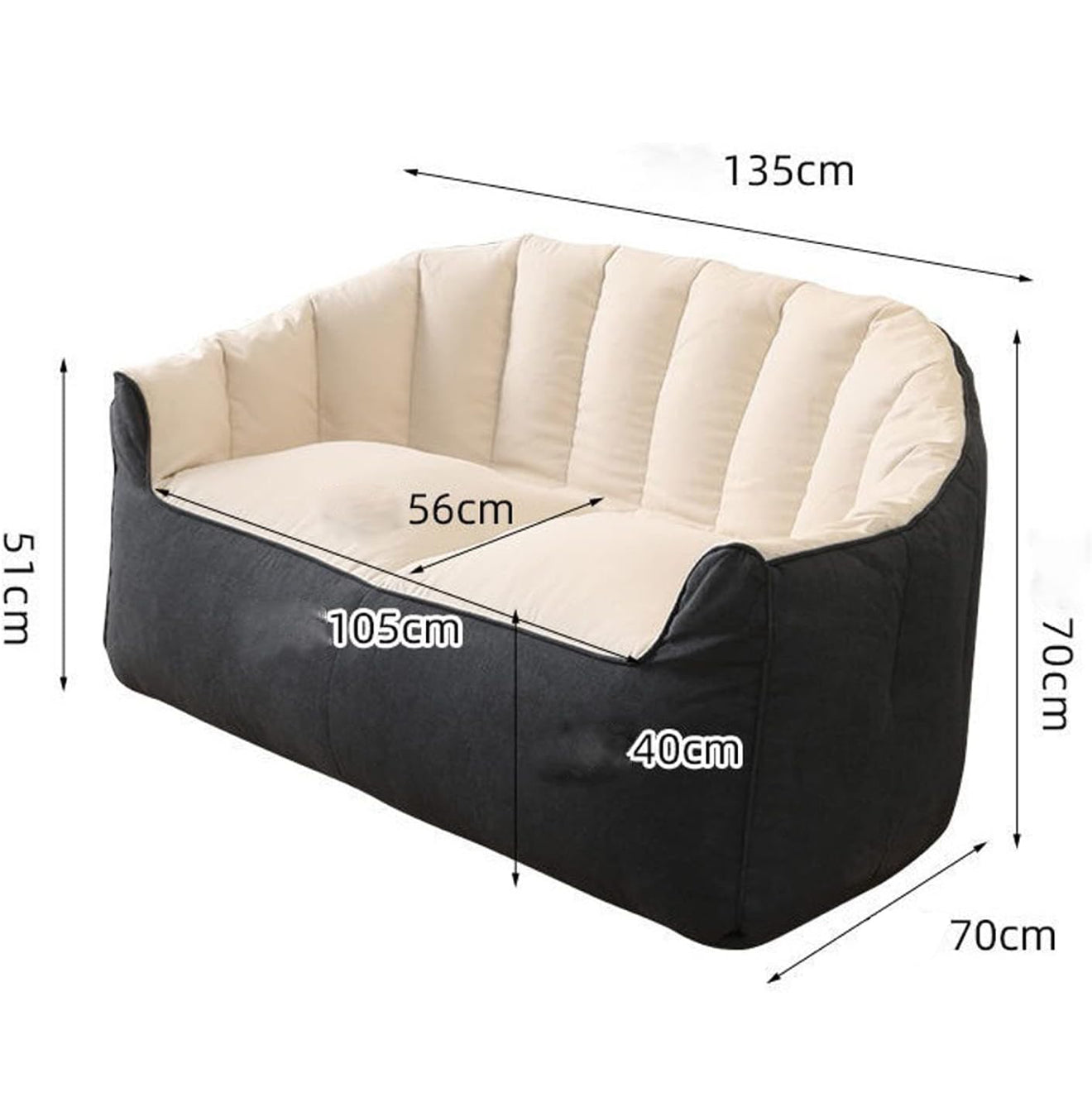 🛋️✨ Sofá Puff 2 Plazas de Algodón y Lino ✨🛋️ (Cod.1-1) (Empacado al Vacío)