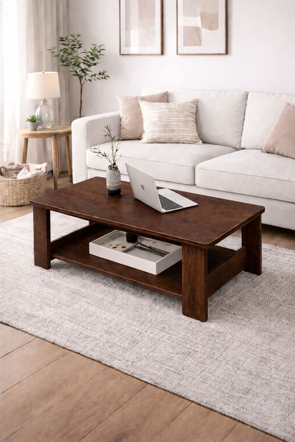🛋️✨ Mesa de Centro Moderna con Doble Nivel – Diseño Elegante y Funcional ✨🛋️ (Cod. 25124-1) MARRÓN 

💰 Precio: RD$2,995