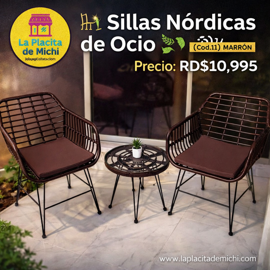 🪑✨ Sillas Nórdicas de Ocio 🌿🏡 (Cod.11) MARRÓN 

💰 Precio: RD$10,995