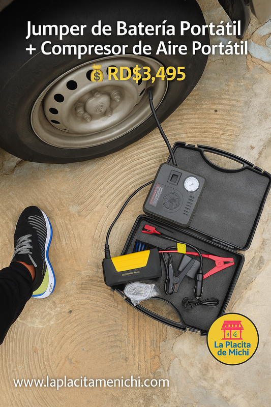 Jumper de Batería Portátil + Compresor de Aire Portátil (Cod.SB-01)