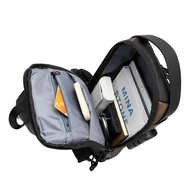 Bolso Cruzado de Hombre Impermeable y Candado de Seguridad  
(Cod.M-35)