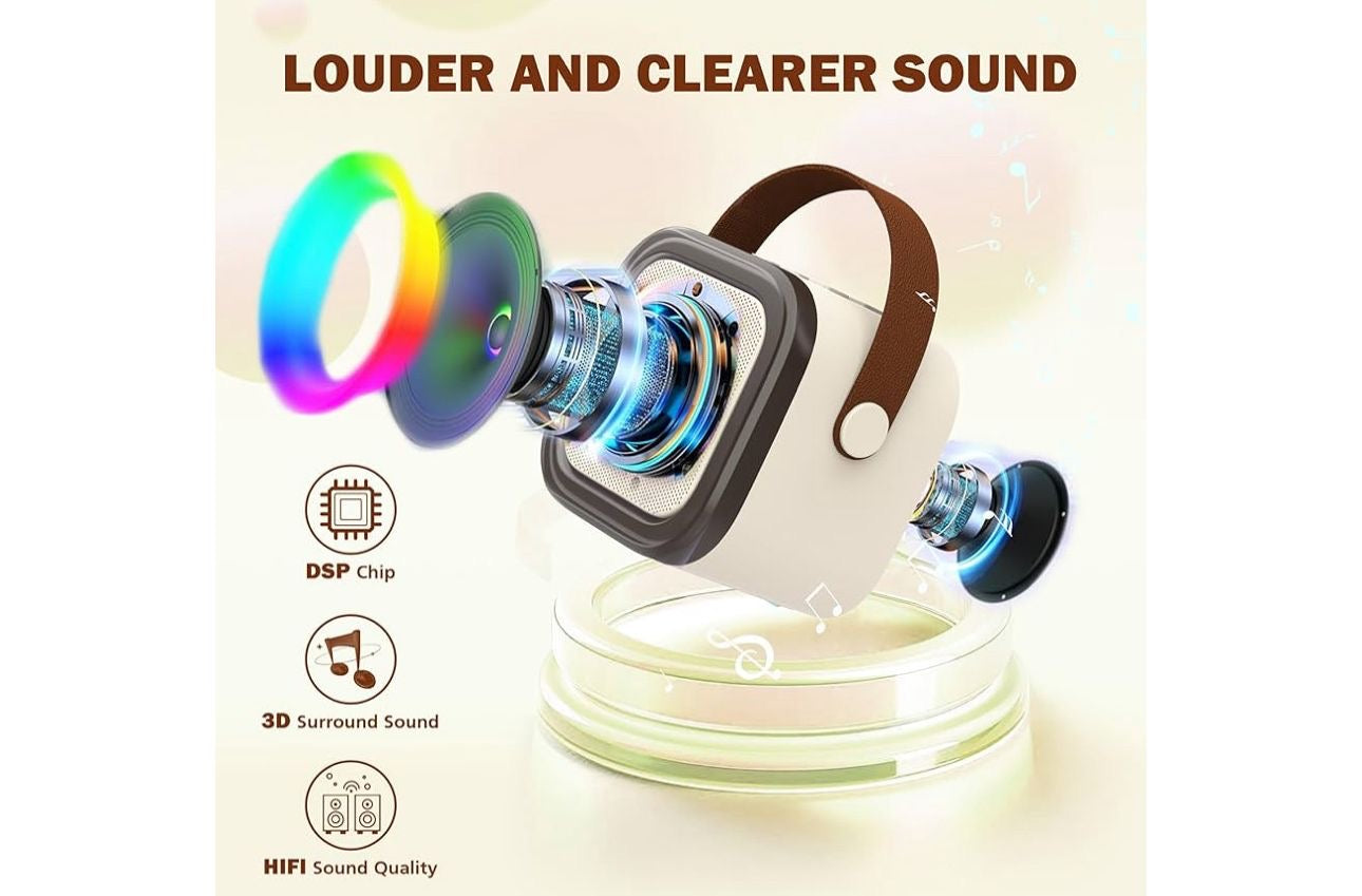 🎤🔊 Set de Karaoke Portátil con Bocina LED y 1 Micrófonos Inalámbrico (Cod.K12)

💰RD$795