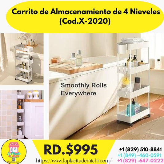 Carrito de Almacenamiento de 4 Nieveles
(Cod.X-2020)