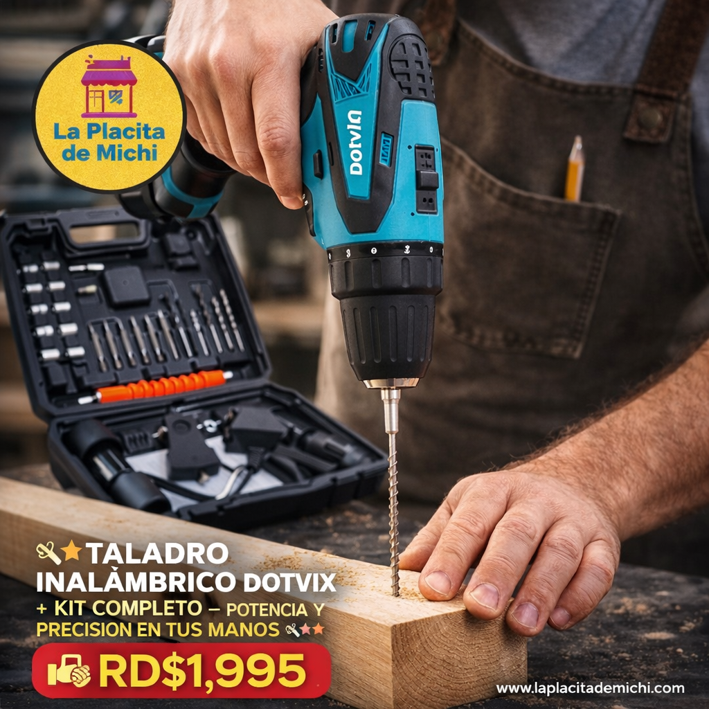 🔧⚡ TALADRO INALÁMBRICO DOTVIX + KIT COMPLETO – POTENCIA Y PRECISIÓN EN TUS MANOS ⚡🔧COD-JVM-57

💰 RD$1,995