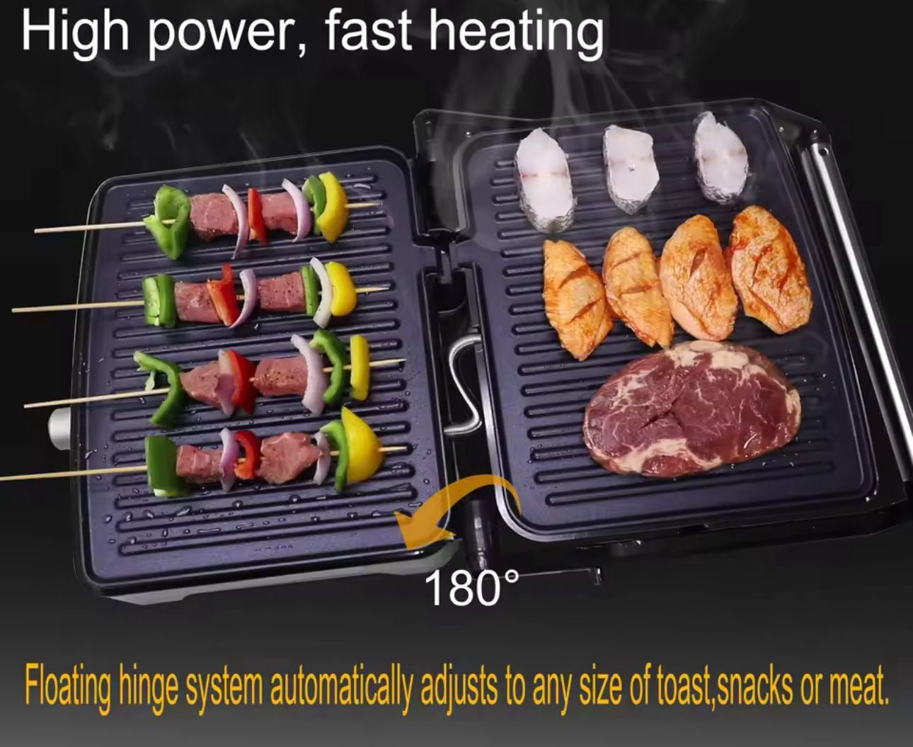 🍞🔥 Máquina de Pan y Tostadora Multiuso 
Parrilla Eléctrica 2 en 1 (Cod.sk-08103) (1000w) -110v