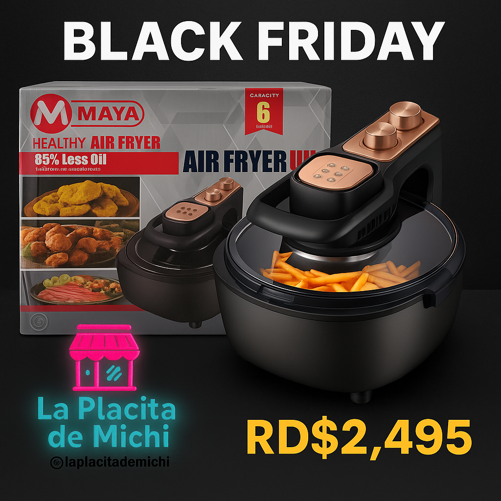 🔥 Freidora de Aire de 6 Litros – Potente, Compacta y Súper Eficiente (Cod. DH-309)
💰RD$3,995
👉 Ahora RD$2,795