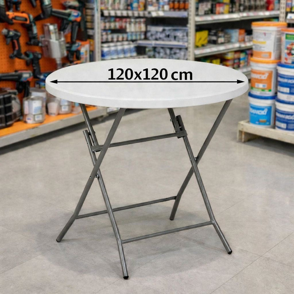 🪑✨ Mesa Redonda Plegable Multiuso 120×120 cm ✨🪑 (Cod. ZDZ8120)

💰RD$4,495