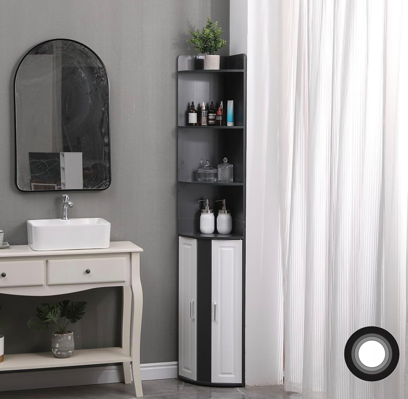 Gabinete Esquinero Premium – Elegancia que Transforma tu Espacio Gris con Blanco (Cod.290005-2)
💰RD$2,995