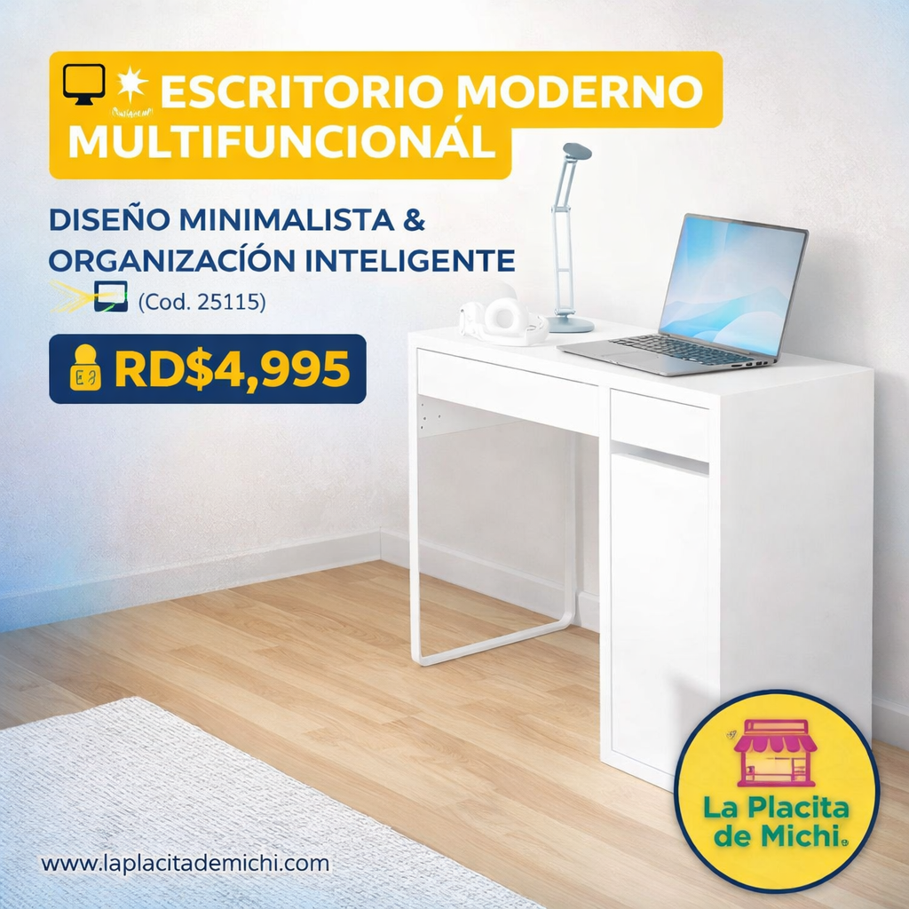 🖥️✨ ESCRITORIO MODERNO MULTIFUNCIONAL – DISEÑO MINIMALISTA & ORGANIZACIÓN INTELIGENTE ✨🖥️ (Cod.25115)

💰RD$4,995 

- Medidas: 105x50x75 cm