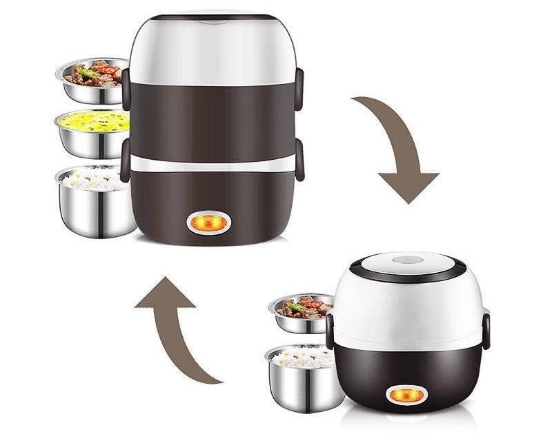 🍲✨ Lonchera Eléctrica Calentadora Multifuncional 3 en 1