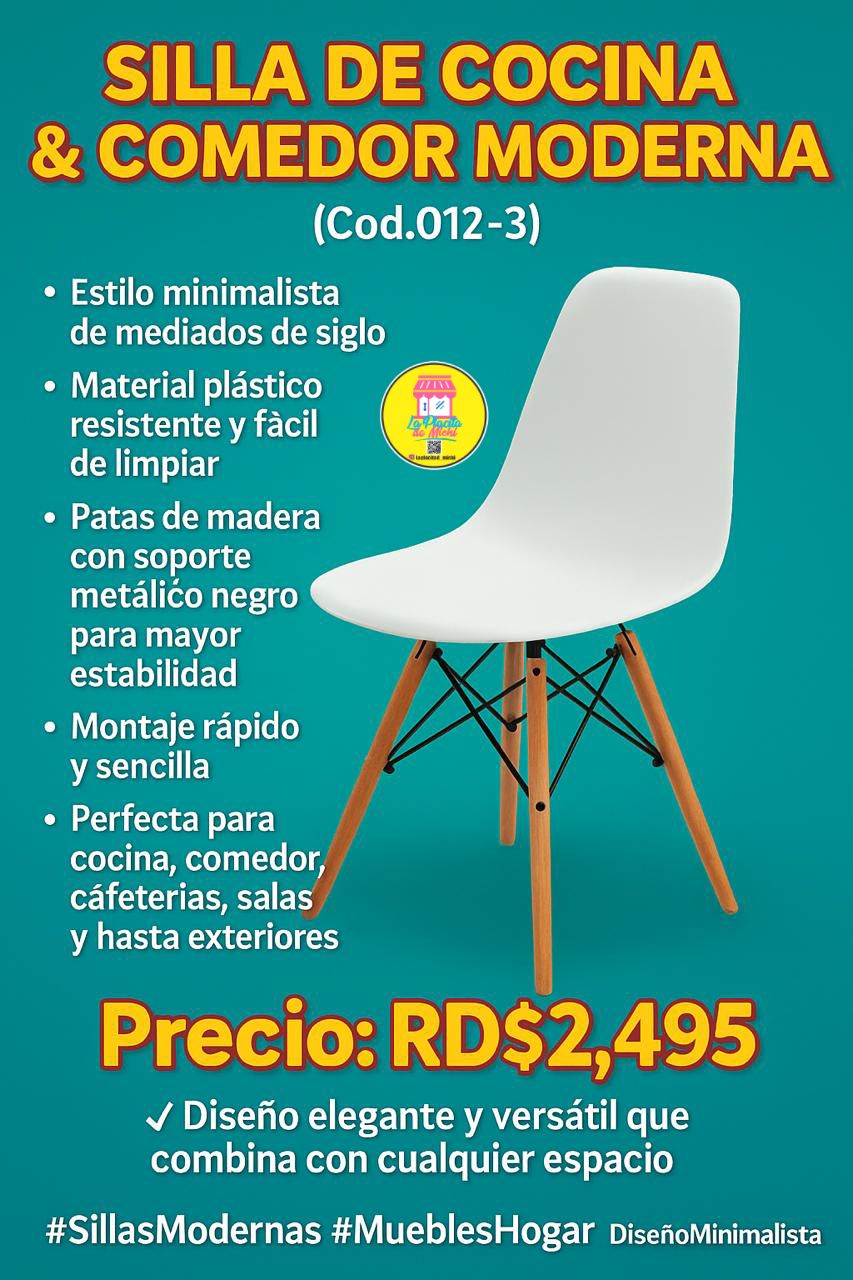 ✨ Silla de Cocina & Comedor Moderna ✨(Cod.012-3)