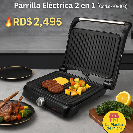 🍞🔥 Máquina de Pan y Tostadora Multiuso 
Parrilla Eléctrica 2 en 1 (Cod.sk-08103) (1000w) -110v