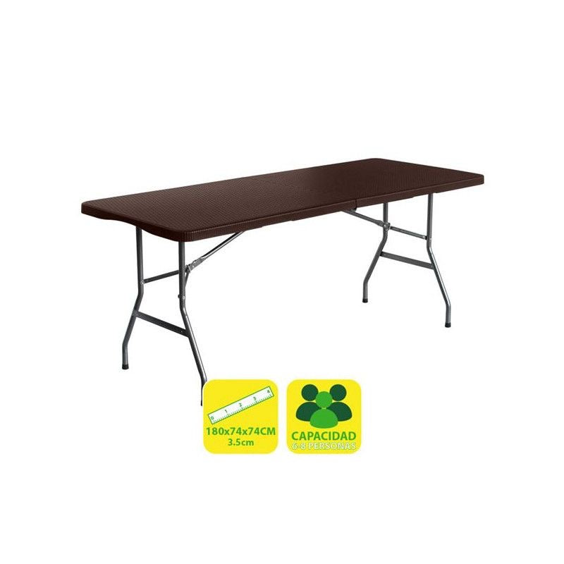 🪑 Mesa Plegable Rectangular 1.80 metros  (MARRÓN🤎)– Uso Profesional y Hogar (Cod. 1112) 

💰RD$3,495
