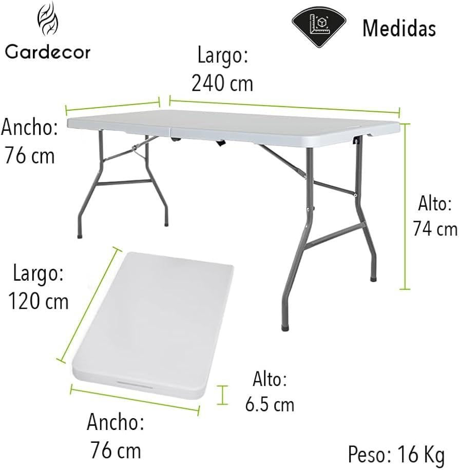 🪑 MESA PLEGABLE 2.4 METROS – RESISTENTE Y PRÁCTICA

💰 RD$3,995