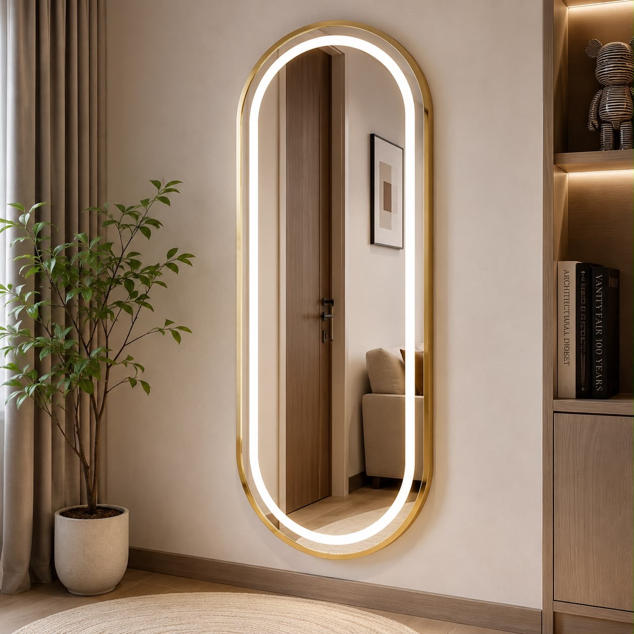 ✨ Espejo 🪞 LED Dorado de Cuerpo Completo – 170 × 60 cm ✨ 
(Cod. PJ17060-1)

💰 RD$5,995