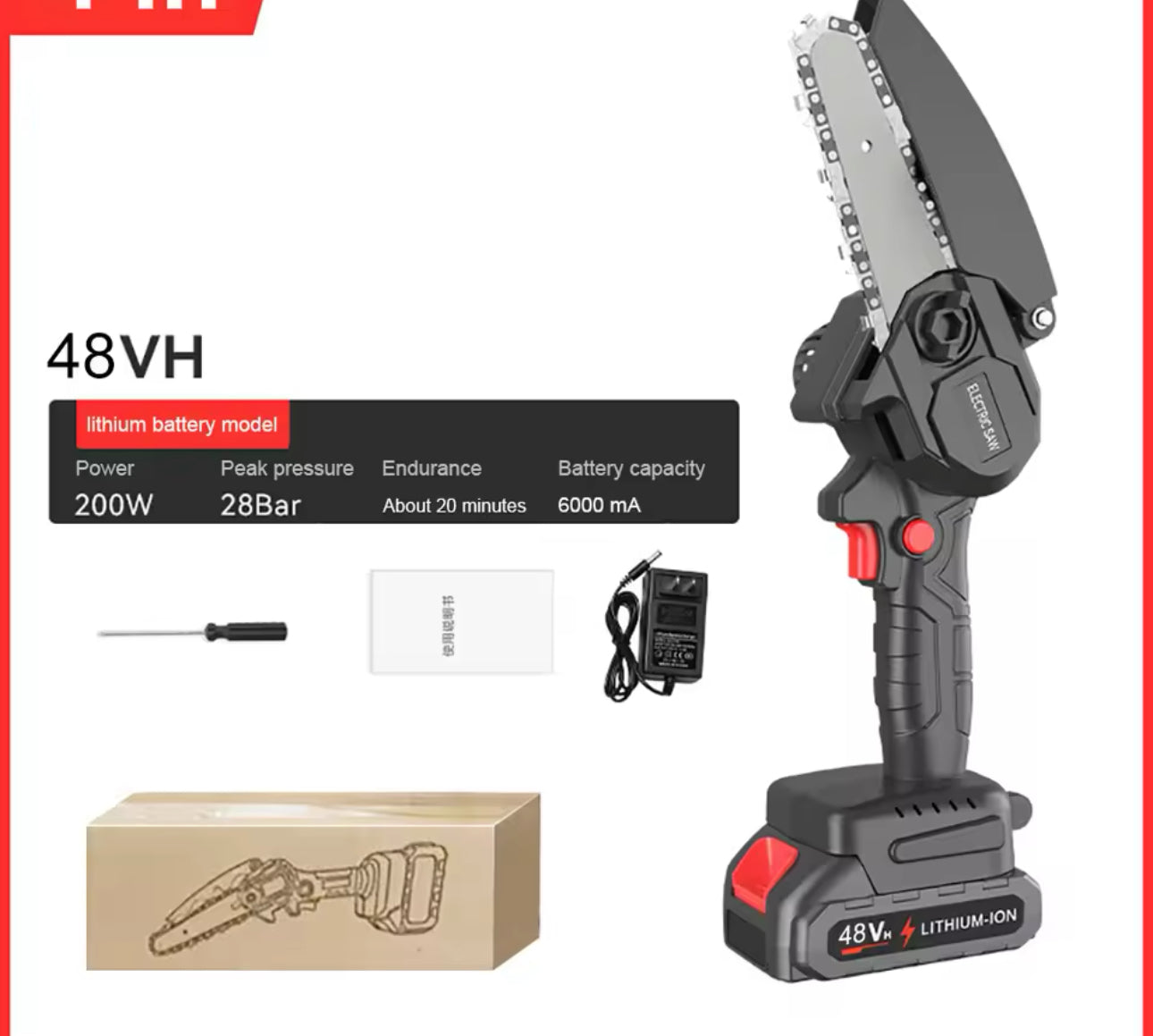 Sierra Portátil Recargable (48V) (Cod.998)