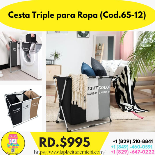 Cesta Triple para Ropa (Cod.65-12)