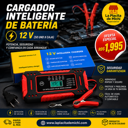 🔋⚡ CARGADOR INTELIGENTE DE BATERÍA 12V ⚡🔋

💰RD$1,995